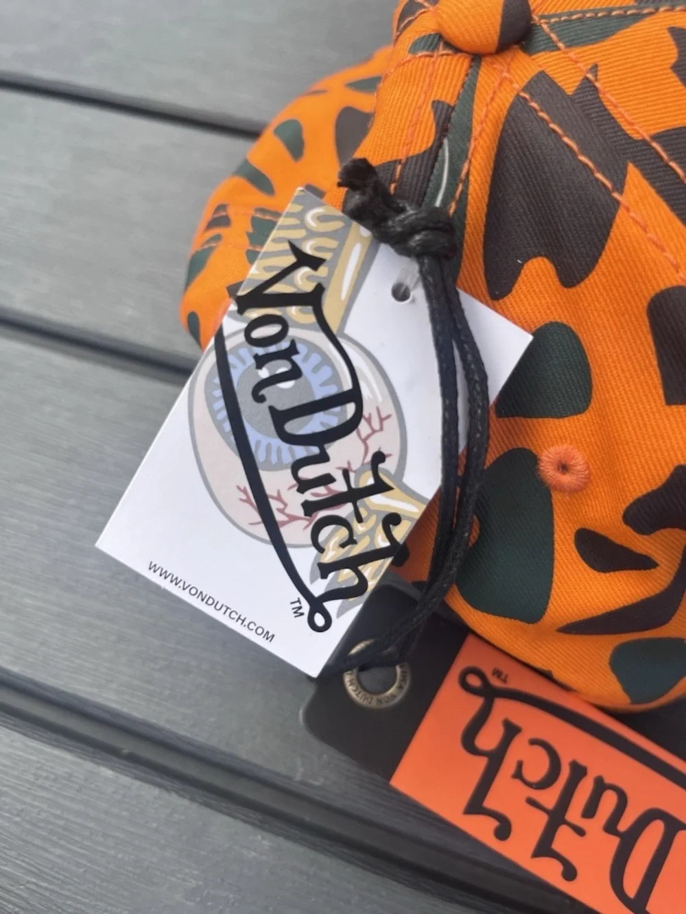 NWT Von Dutch Orange Camo Trucker Hat Adjustable The Simple Life Y2K 2000s